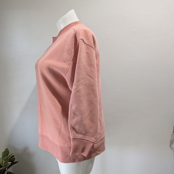 Everlane pink The Retrack Oversized Crew neck sweater size L - Picture 3 of 6